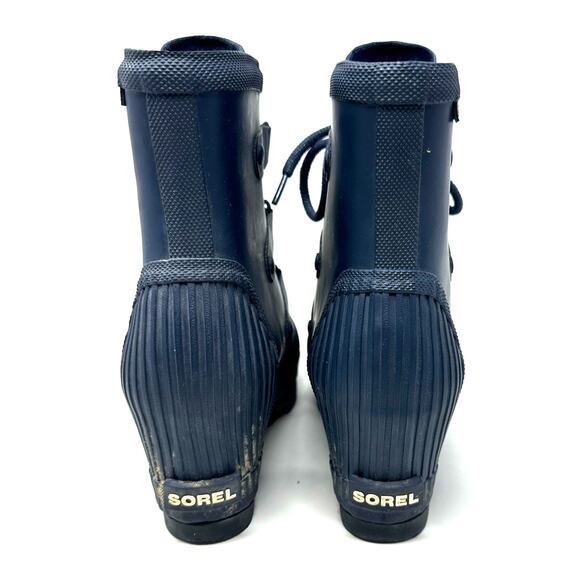 Sorel Size 9 Blue Lace Up Hidden Wedge Boots NL2442-464 1717591464 01583 0217 - Picture 3 of 8